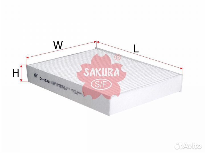 Фильтр салонный пылевой sakura ca18360 для а/м nis