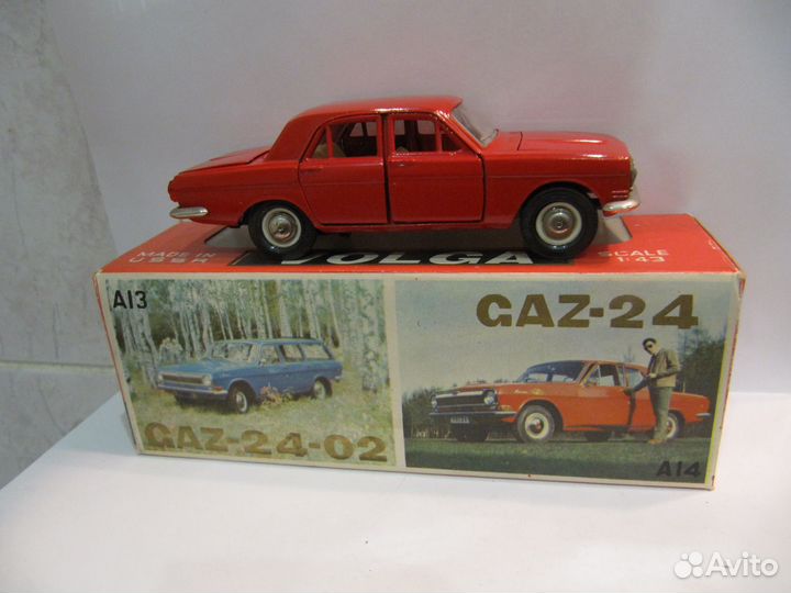 Волга газ 24 А14 без ми. Алый цвет. Коробка 1981