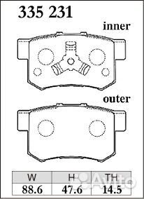 Dixcel Колодки EC зад Honda Accord, CR-V, Jade