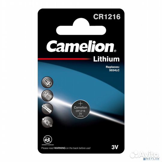 Camelion CR1216 BL-1 (CR1216-BP1, батарейка литиев