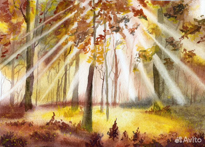 Картины акварелью, пейзажи