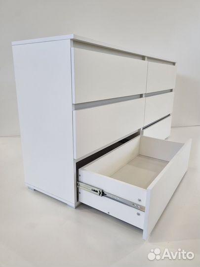 Комод 6 ящиков белый 800х1200х400 мм