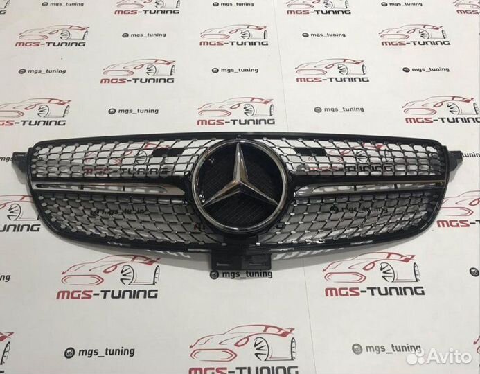 Решетка GLE W166 Diamond Black (Хром звезда)