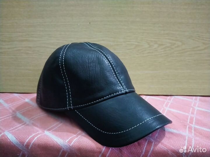 Бейсболка кожаная