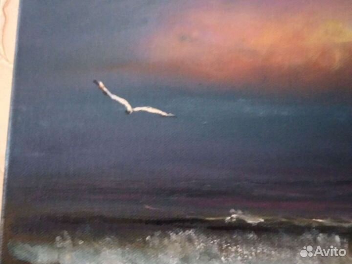 Картина с волной, масло,холст, 4050см