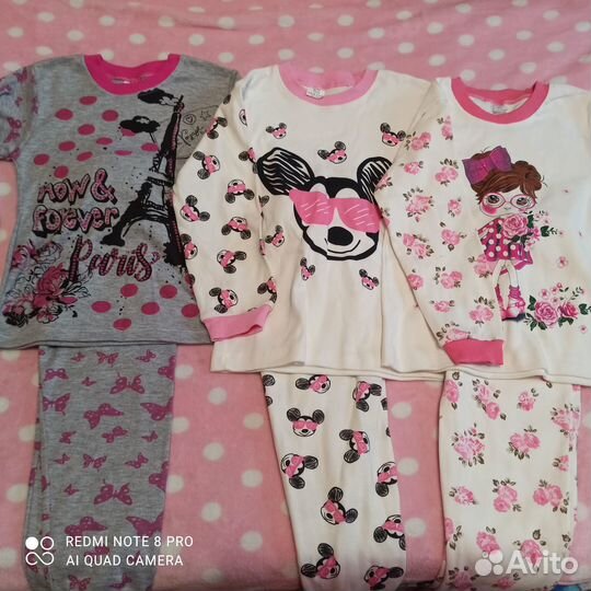 Пижамы для девочек 2-6 лет