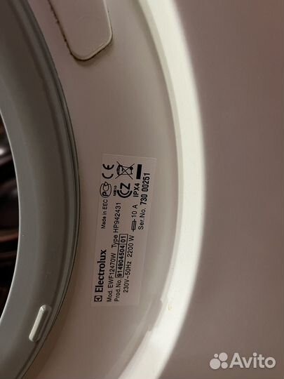 Стиральная машина Electrolux EWF1247W не рабочая