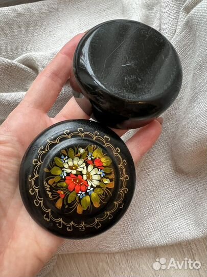 Шкатулка металлическая СССР / ручная роспись