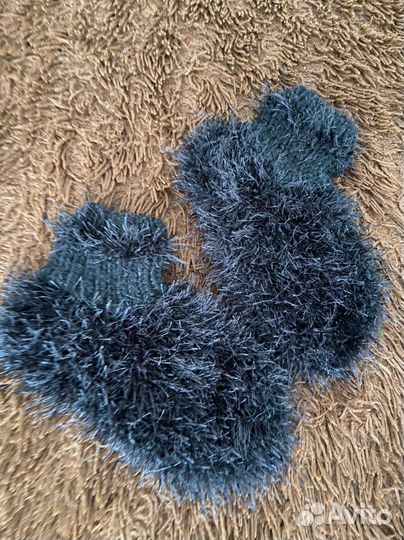 Носки вязаные черные пушистые