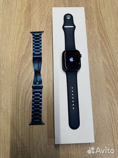 Часы apple watch 7 45 mm blue