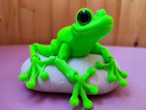 Лягушка подвижная антистресс на 3D принтере