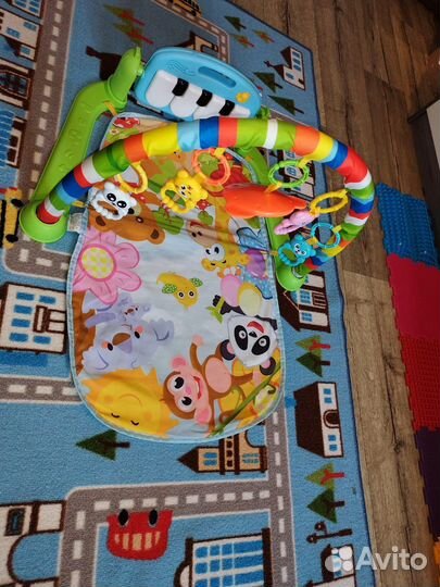 Музыкальный детский развивающий коврик с пианино