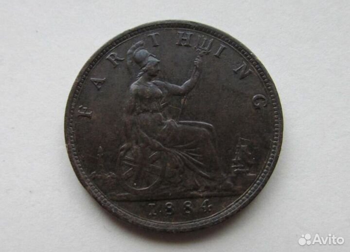 1 фартинг 1866, 1884 г. и др. Великобритания