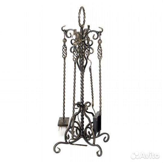 Кованый каминный набор Везувий N110 B,S,Ч. Цвет Бр