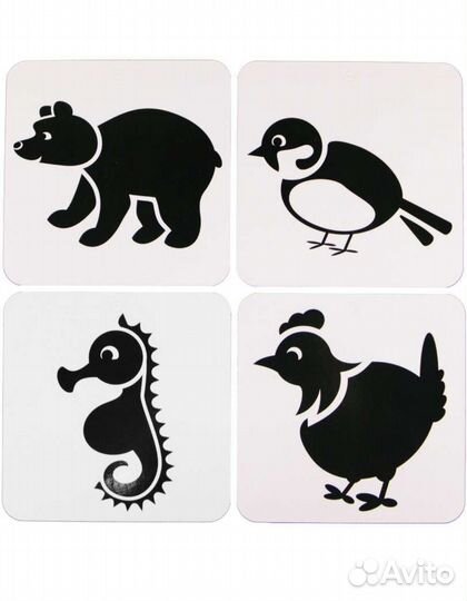 Черно-белые карточки для новорожденных