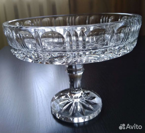 Ваза конфетница из богемского стекла, Чехословакия