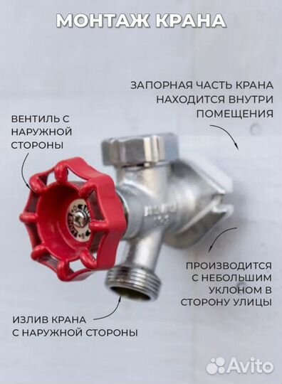 Незамерзающий кран запорный / водоразборный ST san