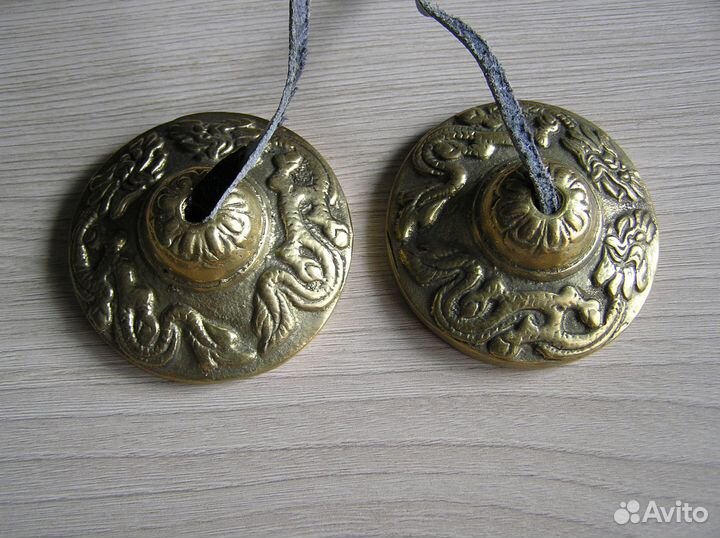 Караталы - Тибетские колокольчики. Бронза.Драконы