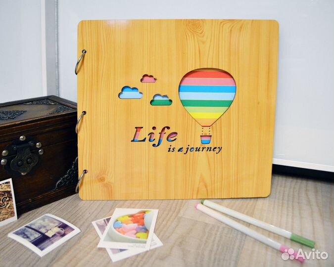 Необычный фотоальбом с чёрными листами Крафтин