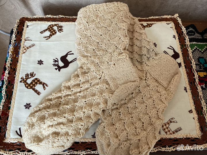 Носки ручной вязки шерстяные