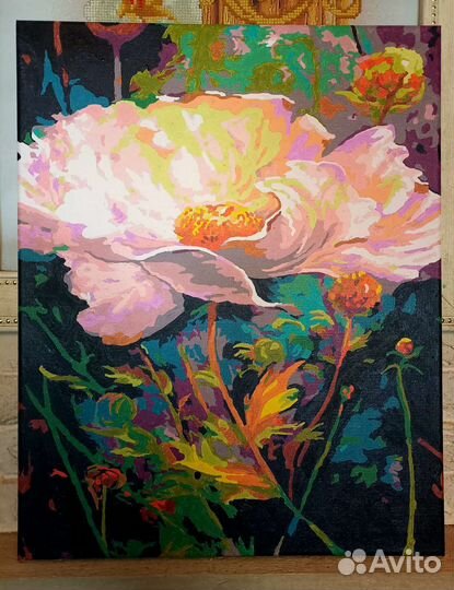Цветы. Холст. Акрил