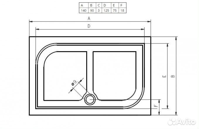 Душевой поддон Riho Kolping DB36 140x90