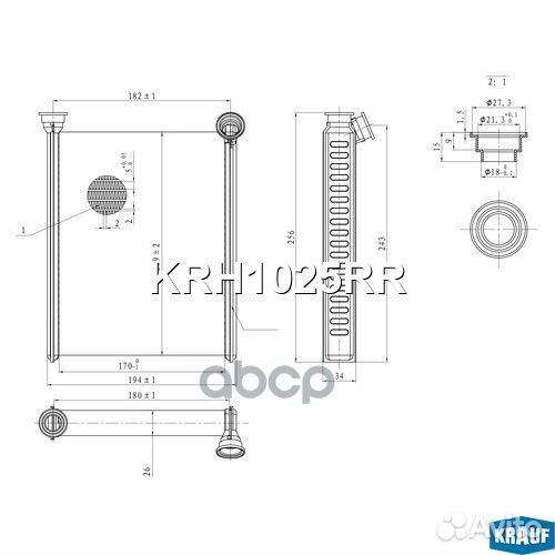 Радиатор отопителя KRH1025RR Krauf