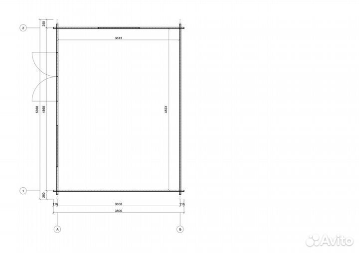 Дачный домик 5.1x3.9 метра (весна-осень)