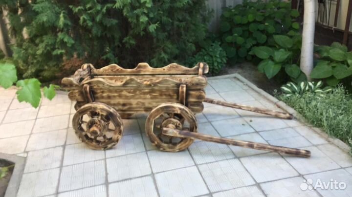 Телега декоративная для сада,усадьбы