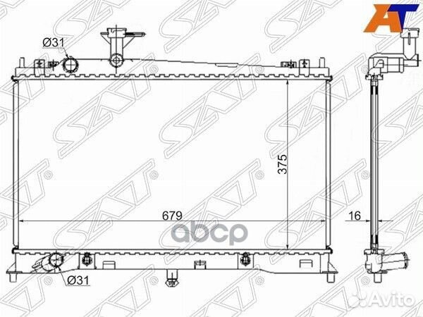 Радиатор Mazda 6 02-08 / Atenza 02-07 MZ0005-3 Sat