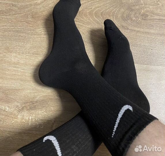 Носки nike чёрные высокие