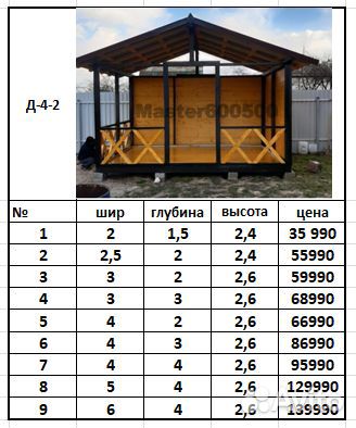 Беседка для дачи деревянная Д-43-21