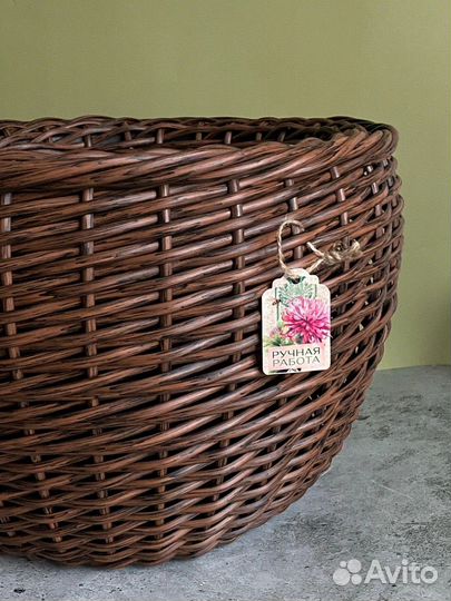 Кашпо из искусственного ротанга 16 литров