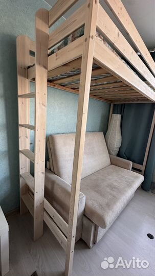 Кровать двухъярусная масив сосны