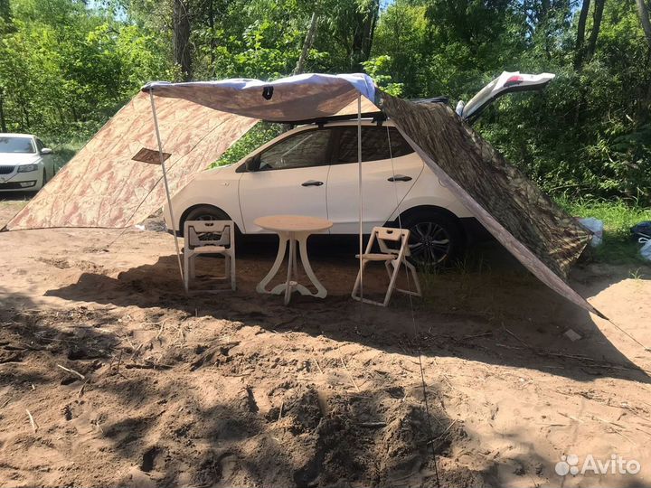 Тент палатка автомобильная маркиза цвет лес