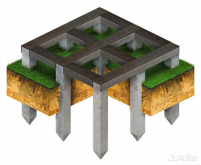 Фундамент на забивных жб сваях