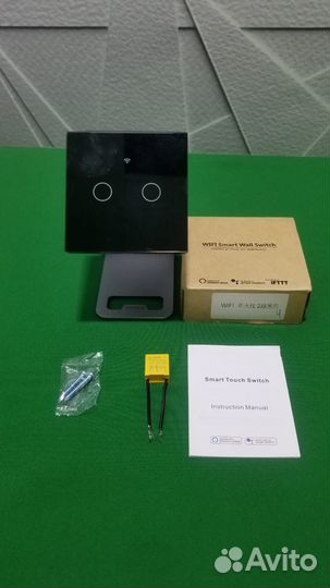 Wi-Fi умный настенный выключатель двойной ч/б