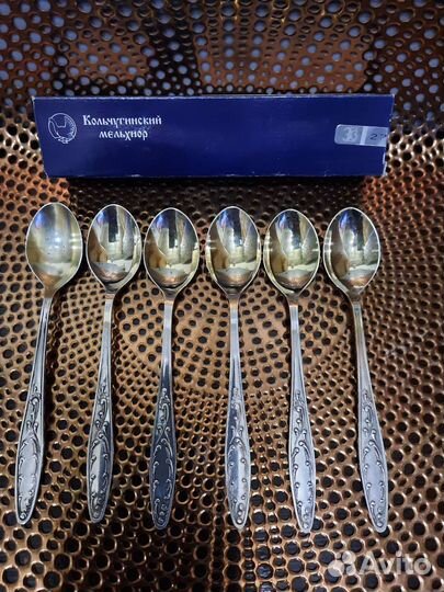 Ложки мельхиоровые чайные с позолотой