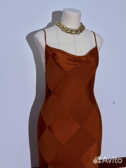 Вечернее платье шашки длинное вискоза ретро винтаж