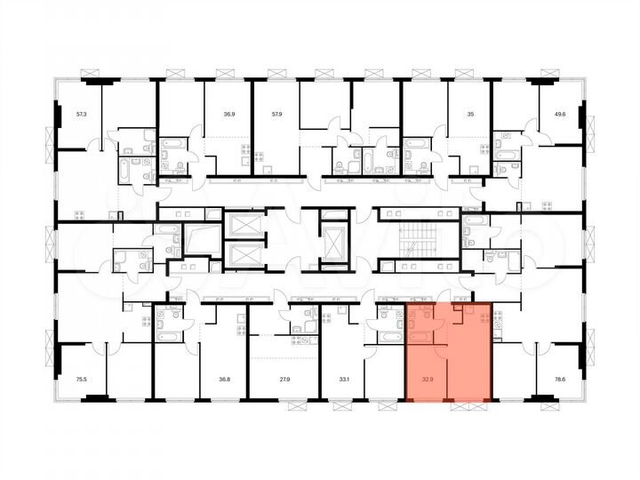 1-к. квартира, 32,9 м², 24/24 эт.