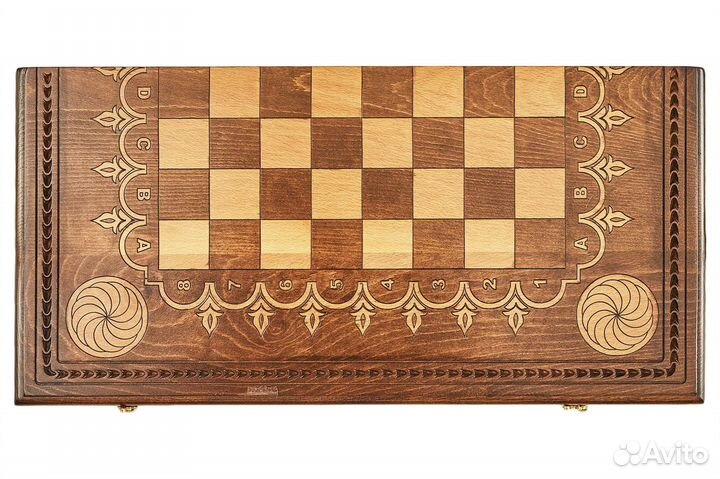 Шахматы и нарды резные Кайлас 49 х 49 см Бук Армения 62458