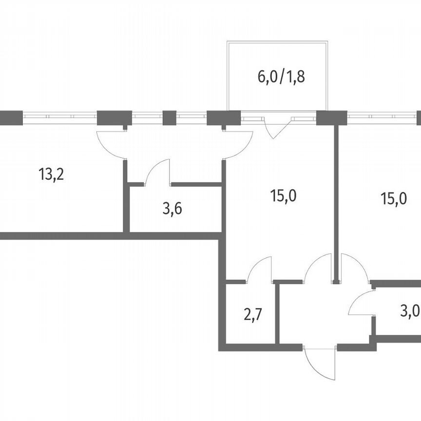 2-к. квартира, 64,2 м², 2/7 эт.