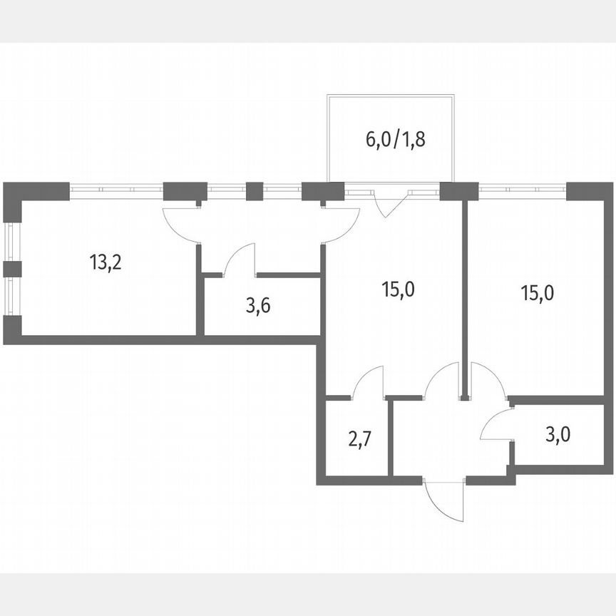 2-к. квартира, 64,7 м², 2/7 эт.