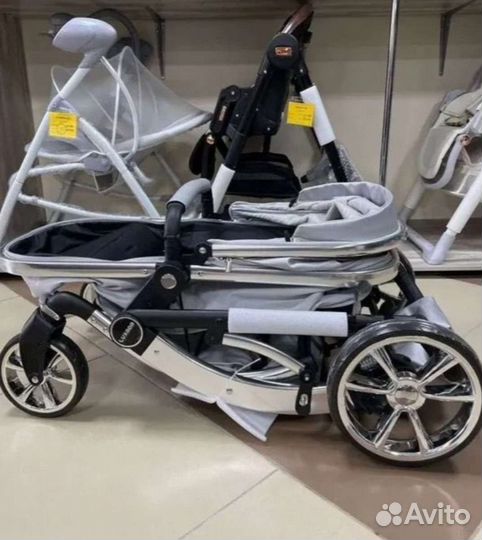 Коляска 2в1 Новая версия Кожа (шикарная)
