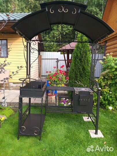 Кованый мангал с печкой