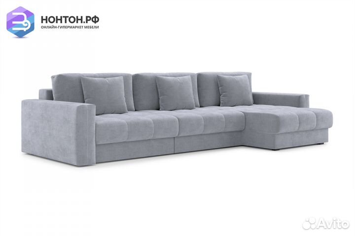 Диван угловой тик-так Монарх М2О1 серый