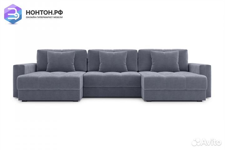 Диван п-образный тик-так Монарх М1О2 темно-серый