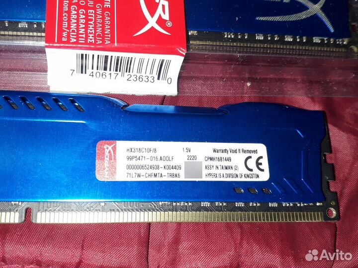 Kingston hyperx fury ddr3 16gb hx318c10f8