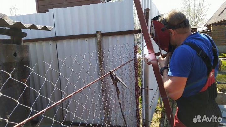 Забор из сетки рабицы