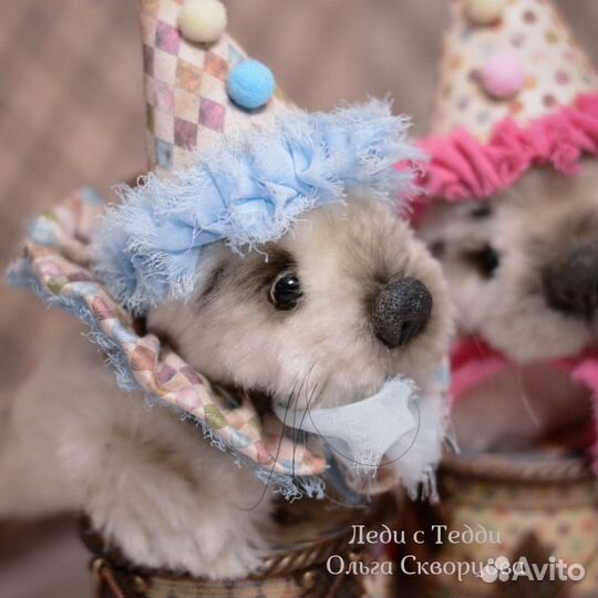 Мишка тедди коллекционный белек-детеныш